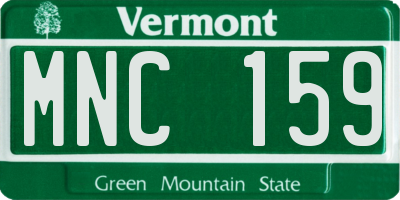 VT license plate MNC159