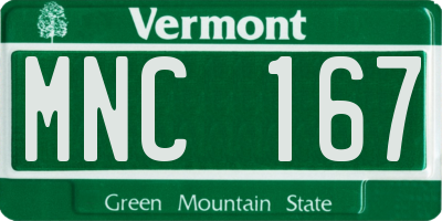 VT license plate MNC167