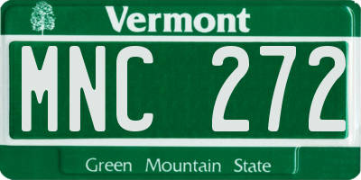 VT license plate MNC272