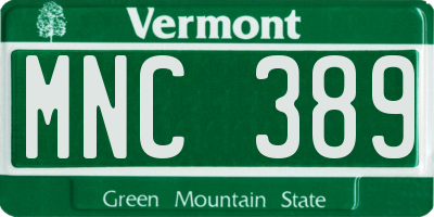 VT license plate MNC389