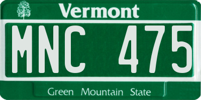 VT license plate MNC475