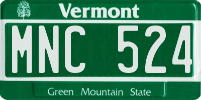 VT license plate MNC524