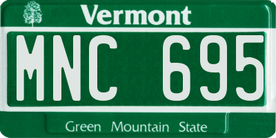 VT license plate MNC695