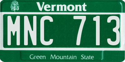 VT license plate MNC713