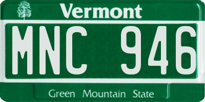 VT license plate MNC946