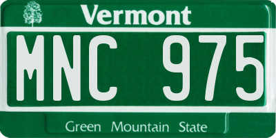 VT license plate MNC975
