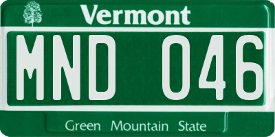 VT license plate MND046