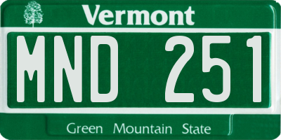 VT license plate MND251