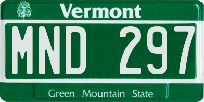 VT license plate MND297