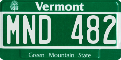 VT license plate MND482