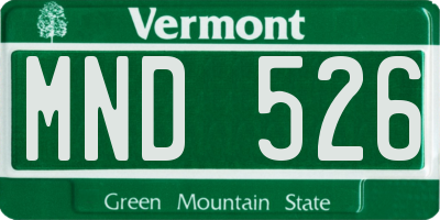 VT license plate MND526