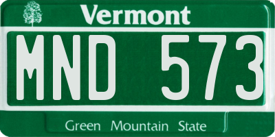 VT license plate MND573