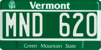 VT license plate MND620