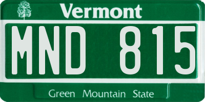 VT license plate MND815