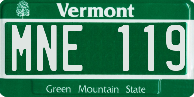 VT license plate MNE119