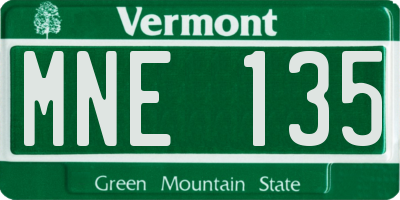 VT license plate MNE135