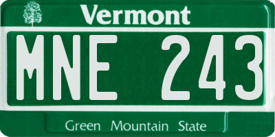 VT license plate MNE243