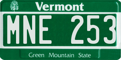 VT license plate MNE253