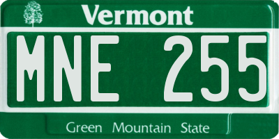 VT license plate MNE255