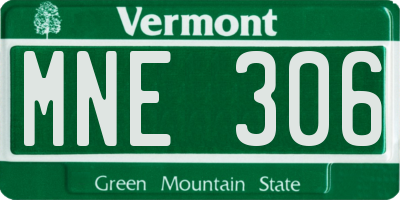 VT license plate MNE306