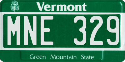 VT license plate MNE329
