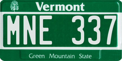 VT license plate MNE337