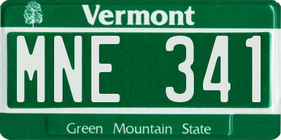 VT license plate MNE341