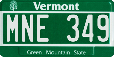 VT license plate MNE349