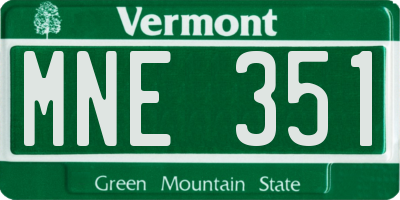 VT license plate MNE351