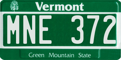 VT license plate MNE372