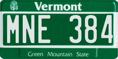 VT license plate MNE384