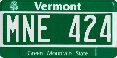 VT license plate MNE424
