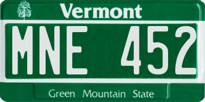 VT license plate MNE452