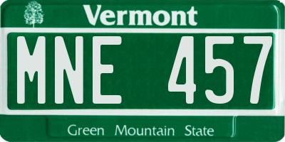 VT license plate MNE457