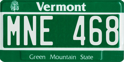 VT license plate MNE468