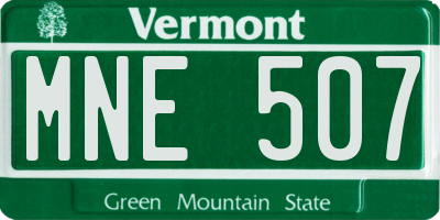 VT license plate MNE507