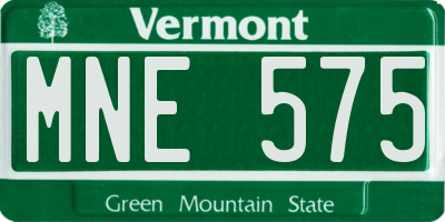 VT license plate MNE575