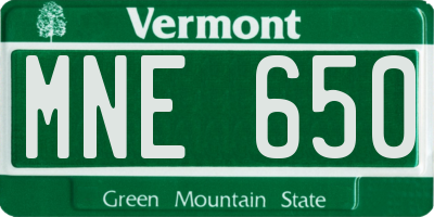 VT license plate MNE650