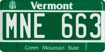 VT license plate MNE663