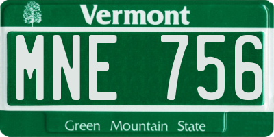 VT license plate MNE756