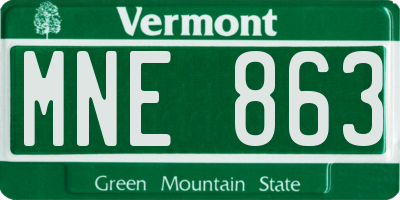 VT license plate MNE863