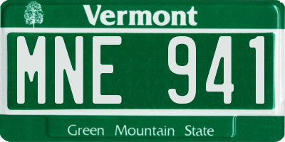 VT license plate MNE941