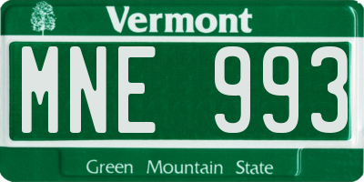 VT license plate MNE993