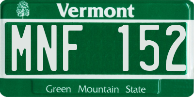 VT license plate MNF152