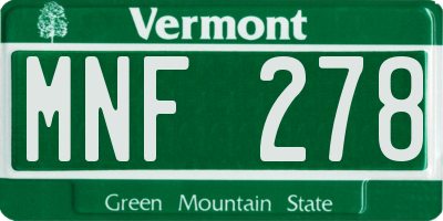 VT license plate MNF278