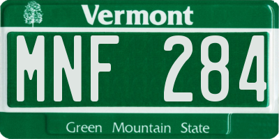 VT license plate MNF284