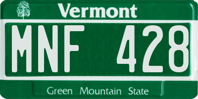 VT license plate MNF428