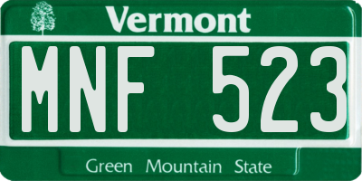 VT license plate MNF523