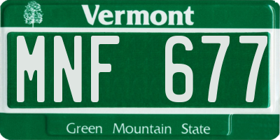VT license plate MNF677
