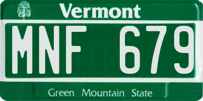 VT license plate MNF679